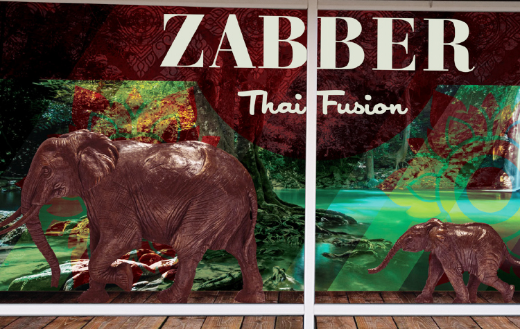 Zabber Thai Fusion Window Graphics